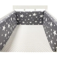 (100*30cm, Kj) Bed border for baby bed, soft and safe border for baby's sleep, protects against shocks, for baby bed and cot, hypoallergenic and washable