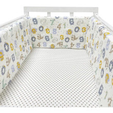 (150*30cm, J) Bed border for baby bed, soft and safe border for baby's sleep, protects against shocks, for baby bed and cot, hypoallergenic and washable