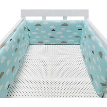 (150*30cm, Q) Bed border for baby bed, soft and safe border for baby's sleep, protects against shocks, for baby bed and cot, hypoallergenic and washable