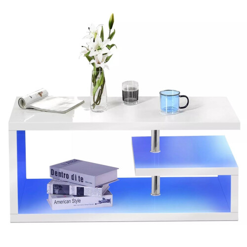 (White) Hampton&Stewart Coffee Table w/ Storage Sofa End 2