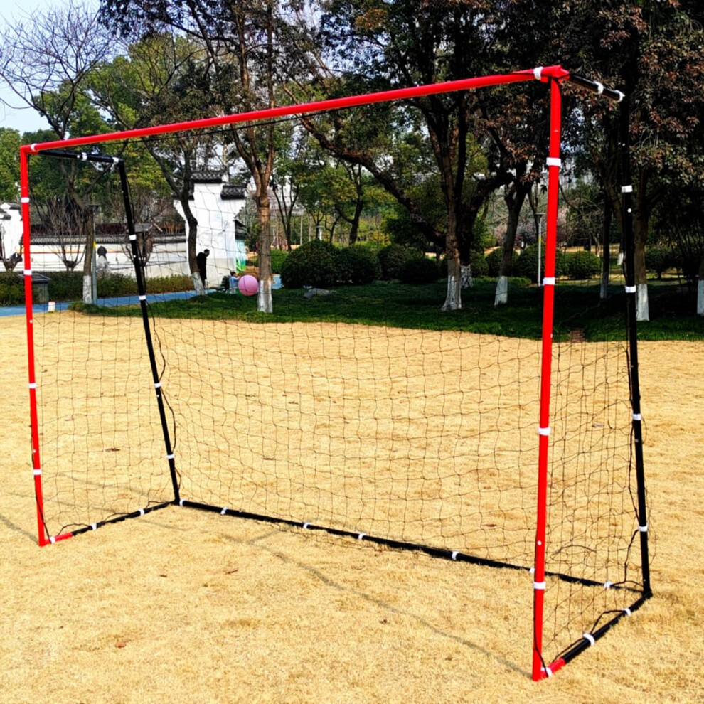 Rexco Football Goal Posts Net Soccer Practise Training 3X2x1m Black/Red