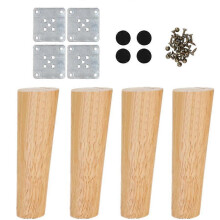 (B, One size) 1 Set Nordic Style Table Feet Furniture Legs Oak Solid Wood Sofa Cabinet Foot