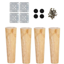 (A, One size) 1 Set Nordic Style Table Feet Furniture Legs Oak Solid Wood Sofa Cabinet Foot