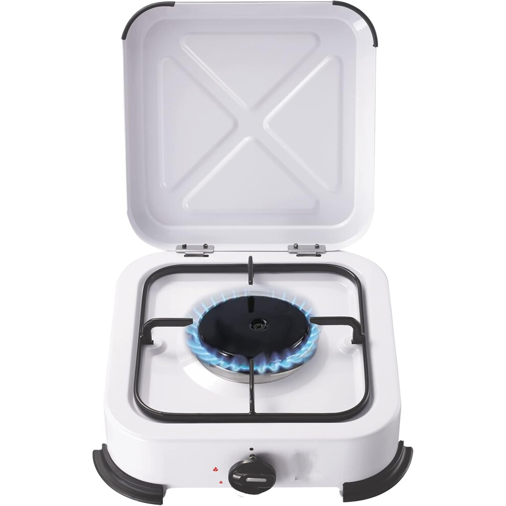 NJ-01 Camping Gas Stove - Portable Single Burner LPG Gas Hob Cooker with Lid for Outdoor 2.2kW