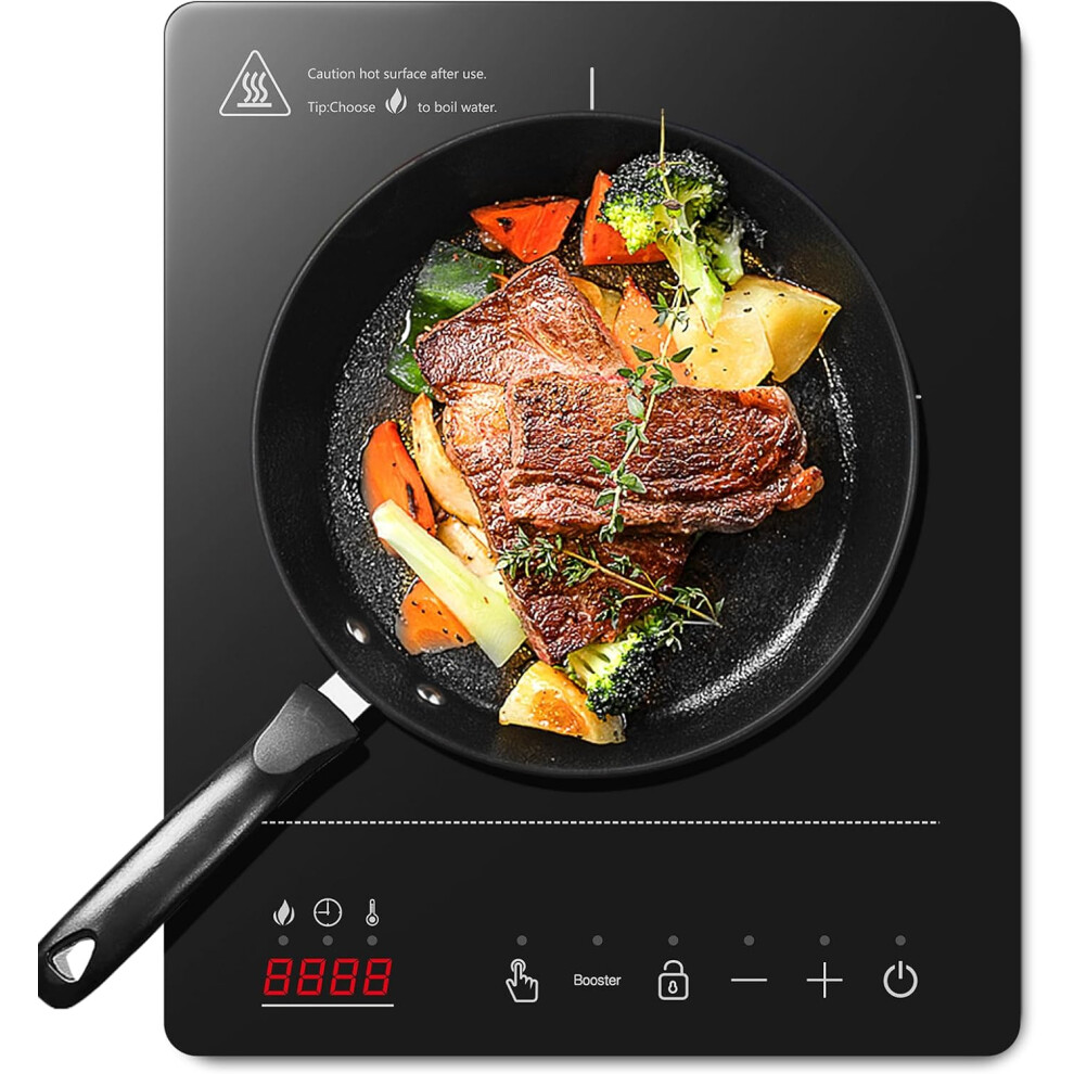 (32*26*4.3, Black) Induction Hob,Single Induction Cooker with Portable Ultra-thin Body(32 * 26 * 4.2),20 Power and Temperature levels,Booster Function 2000W,Safety Lock