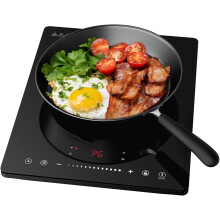 CBTIH1 Portable Induction Hob 2000W Single Cooking Zone with Touch Control Ceramic Glass Panel 8 Power Levels 3 Hours Timer Child Lock