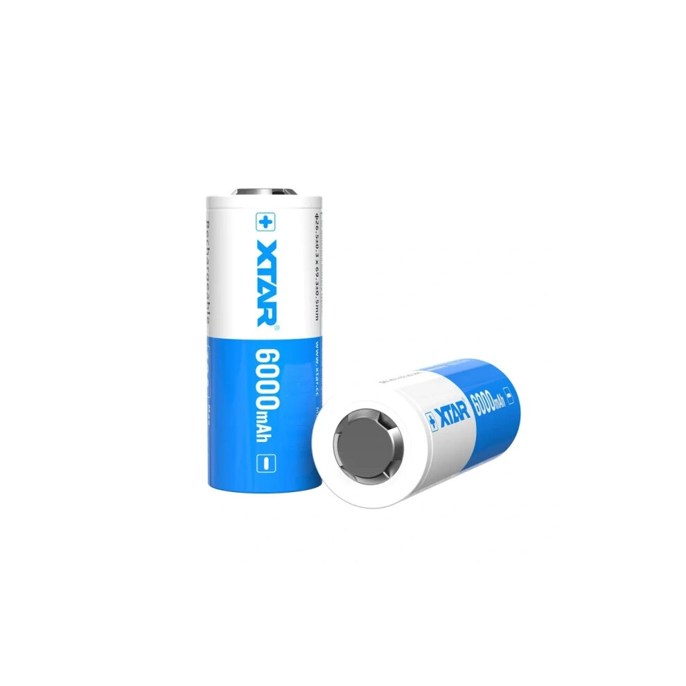 2x Xtar 26650 6000mAh 3.7V Rechargeable Battery
