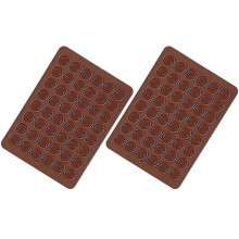 (As show, One size) LINJOU Silicone Brown Macaron Plate, Silicone Mold for chocolate color (2 PCS)