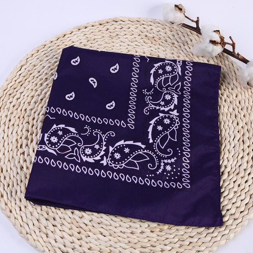 (navy blue) New Fashion Hip Hop Cotton Bandana Square Scarf Black Red Headband Printed For Boys/girls