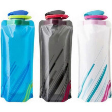 (As show, One size) LINJOU 700ML Foldable Water Bottles Set of 3, ROHS Certificates, Collapsible Flexible Reusable Water Bottle