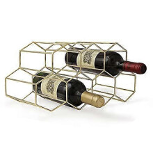 (As show, One size) LINJOU Bottle Holder for Wine Storage, Freestanding Wine Rack for Wine Cellar Bar Cabinet, Metal Tabletop Wine Holder