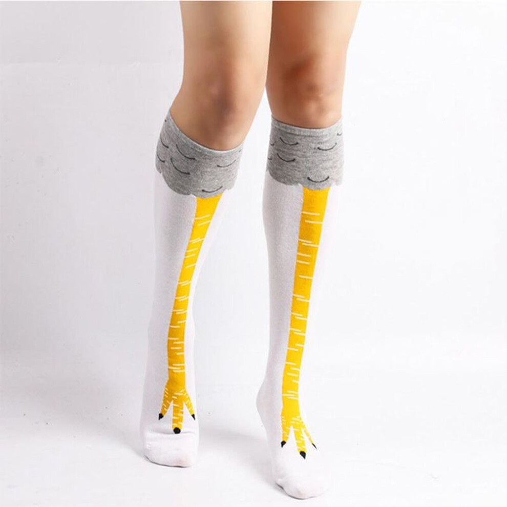(white, 18*9*35mm) 1Pair Of Chicken Feet Socks Thigh High Stocking Knee Length Chicken Feet Socks