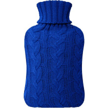 (As show, One size) LINJOU Hot Water Bottle with Knitted Cover, Neck and Shoulder Pain Relief, Cyan