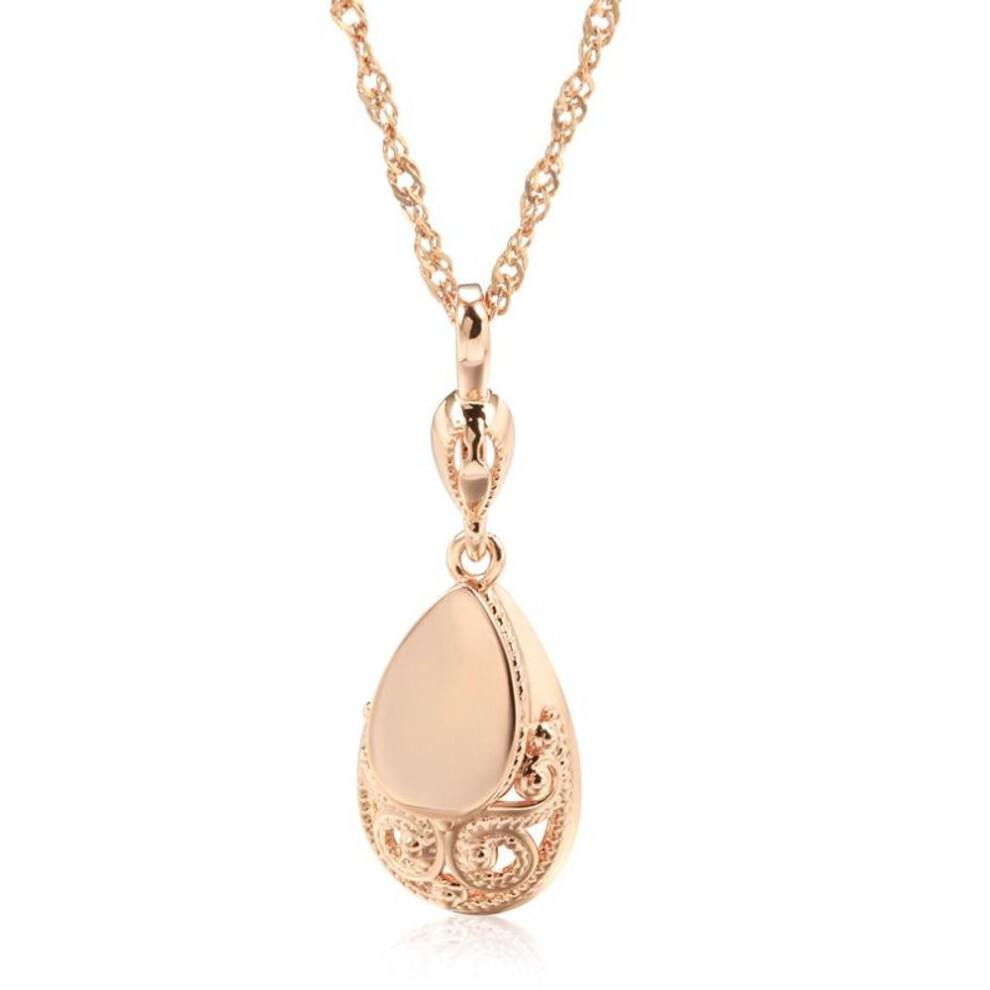 Glossy Rose Gold Color Pendant Necklaces For Women Kinel Ethnic Bride Wedding Jewelry