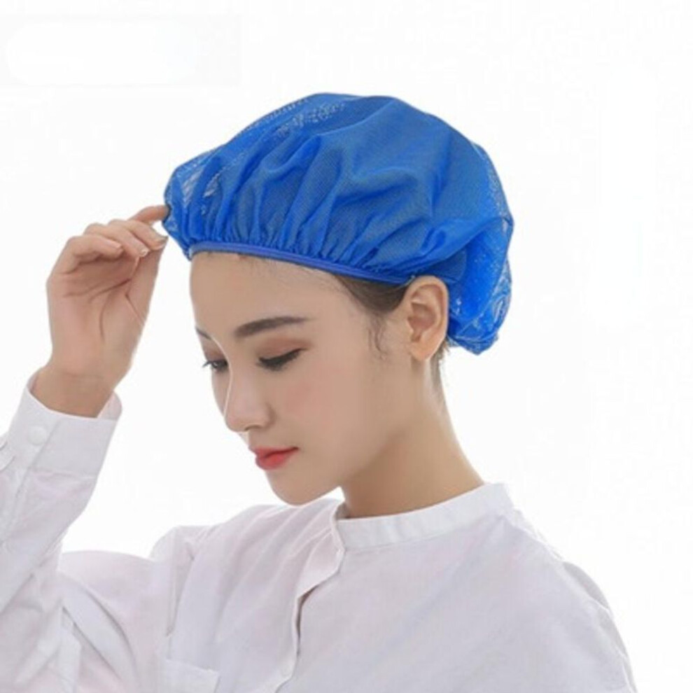 (dark blue) Mesh Chef Hat Reusable Kitchen Restaurant Hotel Bakery Hat Catering Cooking Cap Workshop Cap