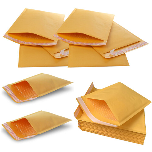 100 x Size 3 (140x195mm) Gold Padded Bubble Lined Envelopes