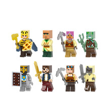 8 PCS Minecraft Alde?o Ca?adora Cavaleiro Minifiguras Brinquedos Fit Lego