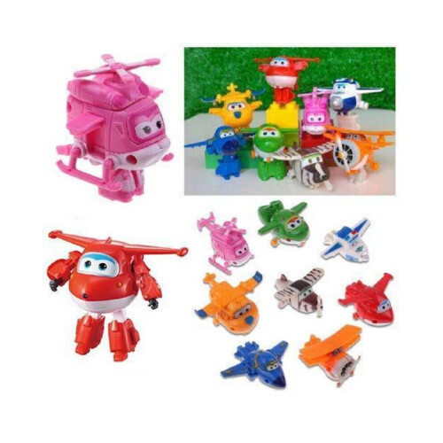 8 pezzi di mini aerei Super Wings giocattoli action figure 2
