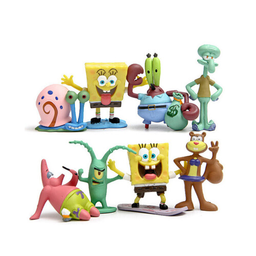 8x Figura de a??o do Bob Esponja Patrick Star Lula Molusco