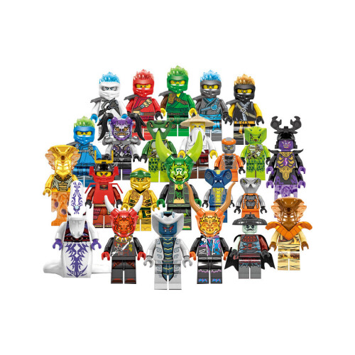 Ensemble de 24 mini figurines Ninjago : Kai, Jay et Sensei Wu - Blocs de construction jouets à assembler