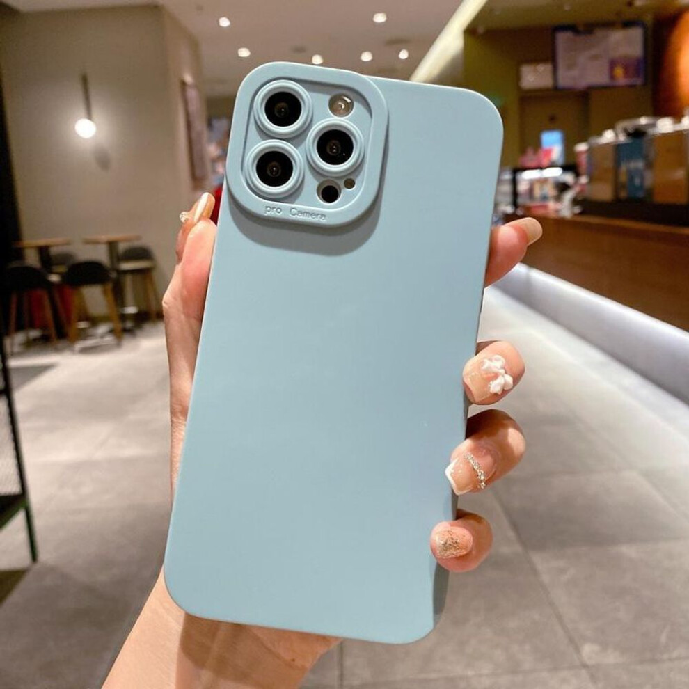 (light blue, iPhone 11) Camera Protection Silicone Phone Case For Iphone 15 14 Pro Max 13 11 12 Pro Max Xr Xs Max X 7 8 Plus Soft Shockproof Matte Bac