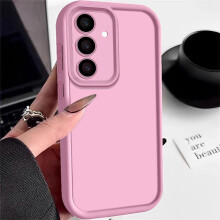 (pink, Samsung S24 FE) For Samsung S25 Plus S24 FE S23 Ultra S22 S21 A36 A56 A16 A55 A26 A54 A35 A15 A14 5G Candy Solid Color Shockproof Lens Protection Silicone Soft Case