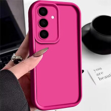 (hot pink, Samsung A36) For Samsung S25 Plus S24 FE S23 Ultra S22 S21 A36 A56 A16 A55 A26 A54 A35 A15 A14 5G Candy Solid Color Shockproof Lens Protection Silicone Soft Case