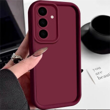 (wine red, Samsung S25 Ultra) For Samsung S25 Plus S24 FE S23 Ultra S22 S21 A36 A56 A16 A55 A26 A54 A35 A15 A14 5G Candy Solid Color Shockproof Lens Protection Silicone Soft Case