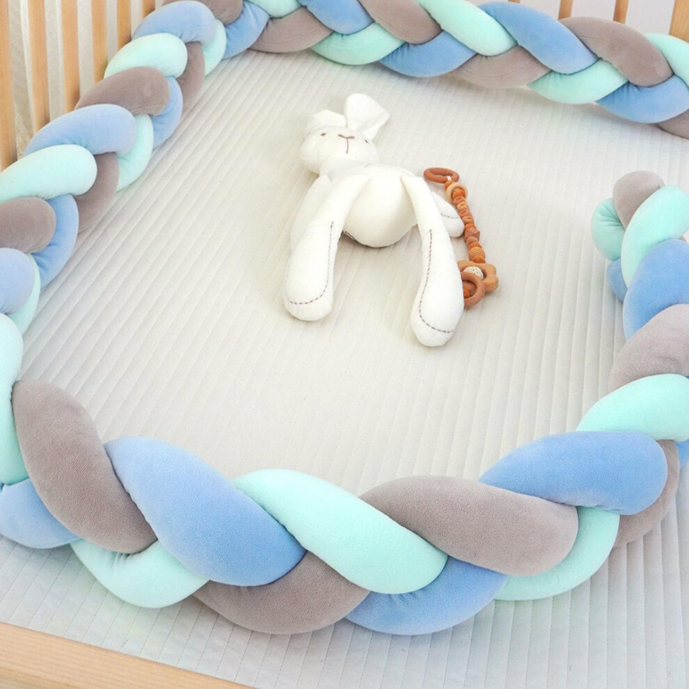 (150cm, No02) Braided Cot Bumper,Braided Pillows Knotted Cot Bumper,Braided bed Snake,Soft Comfortable Cotton Bed Set All Round Braided Protector