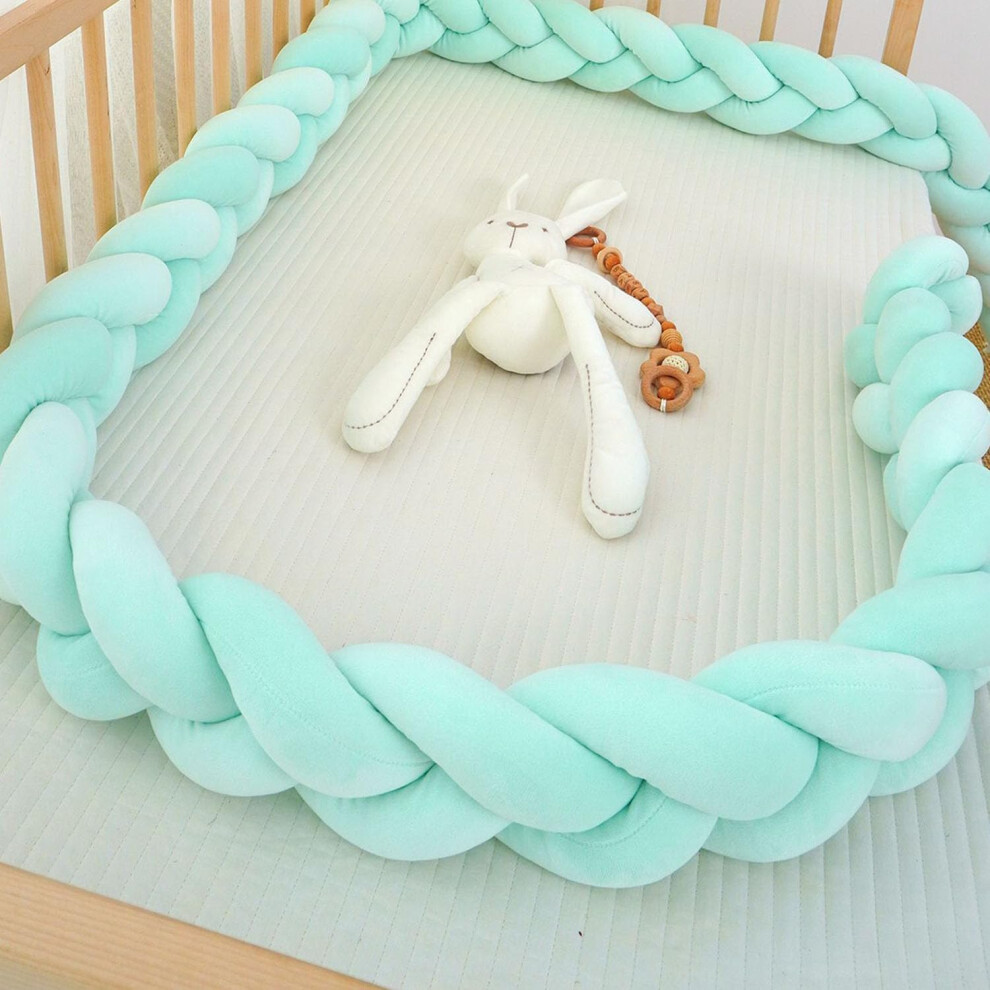 (150cm, No06) Braided Cot Bumper,Braided Pillows Knotted Cot Bumper,Braided bed Snake,Soft Comfortable Cotton Bed Set All Round Braided Protector