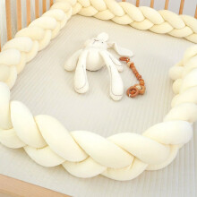 (350cm, No03) Braided Cot Bumper,Braided Pillows Knotted Cot Bumper,Braided bed Snake,Soft Comfortable Cotton Bed Set All Round Braided Protector