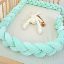 (400cm, No06) Braided Cot Bumper,Braided Pillows Knotted Cot Bumper,Braided bed Snake,Soft Comfortable Cotton Bed Set All Round Braided Protector