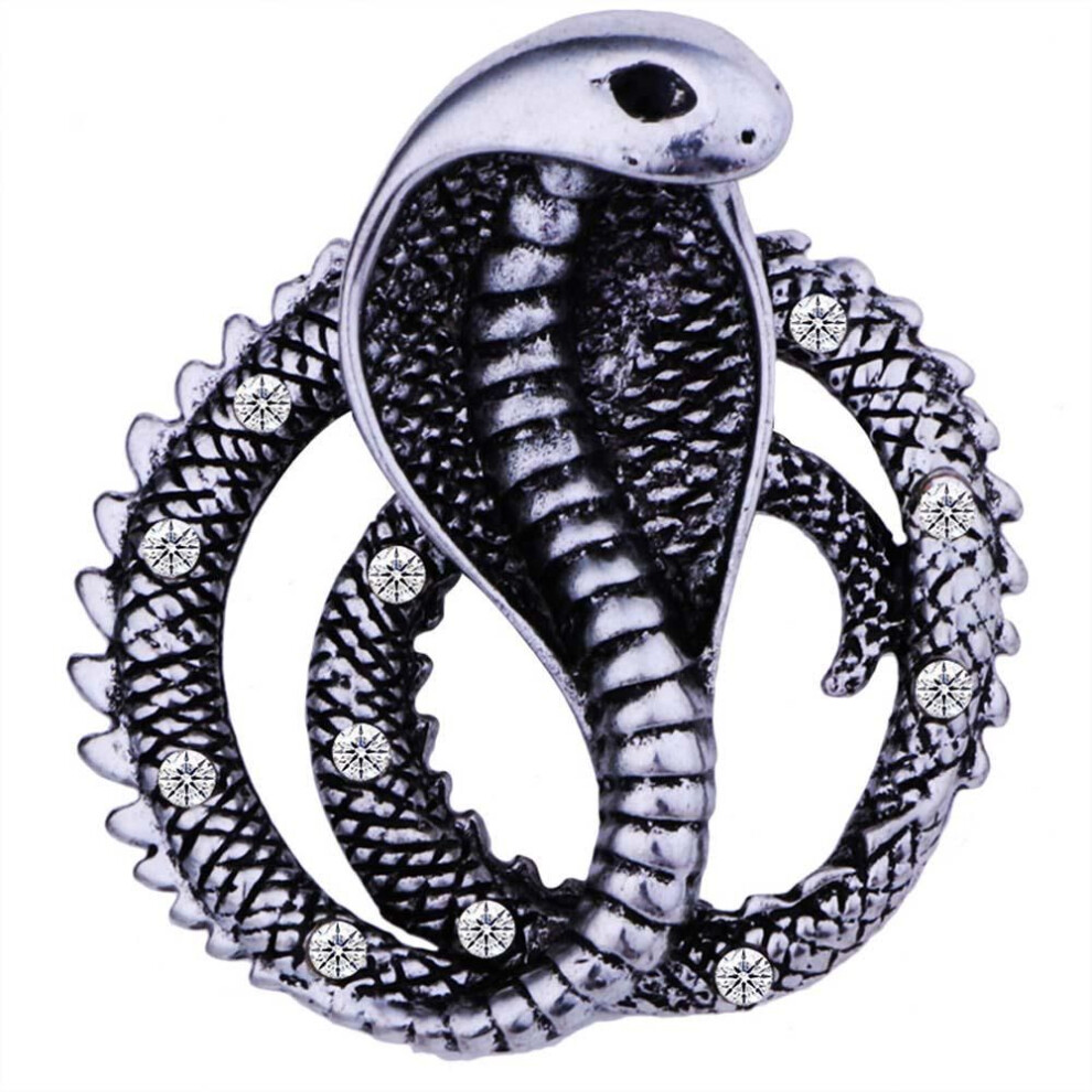 (silver) Retro Gift For Men Fashion Metal Snake Corsage Accessories Brooch Pins Jewelry