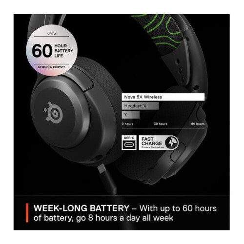 SteelSeries STEELSERIES Arctis Nova 5X Wireless Xbox Gaming Headset - Black 2