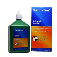 Germidine 10% Povidone Iodine Antiseptic Solution - Powerful Antiseptic for Wound Care, Skin Disinfection & Infection Prevention - 500ml