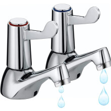 Bathroom Basin Tap Chrome Lever Hot & Cold Water