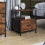 Vida Designs (Rustic Brown) Chorley 1 Drawer Fabric Storage Bedside Chest 1