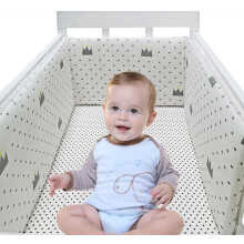 (A2) Bumpers for Cot Bed, Breathable Safe Cot Liner, Comprehensive Protection Baby Bumper, for Baby Boys And Girls