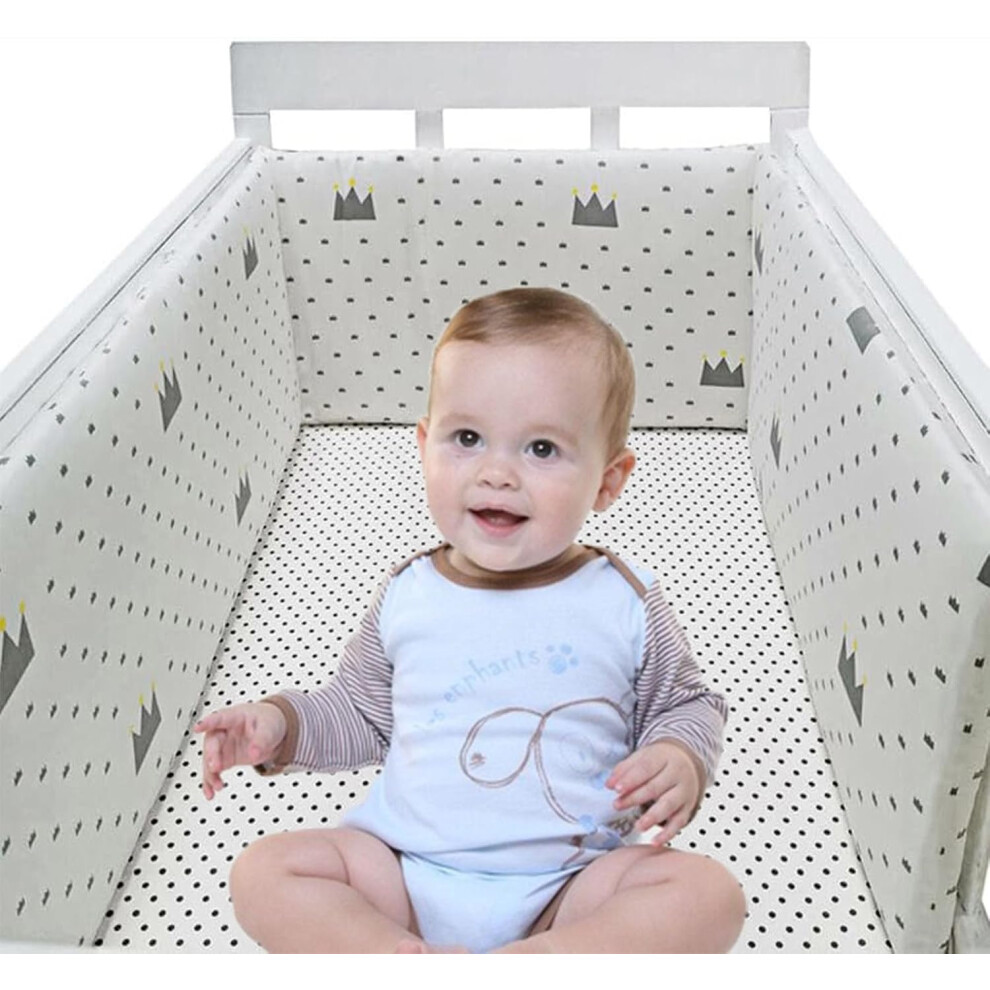(A2) Bumpers for Cot Bed, Breathable Safe Cot Liner, Comprehensive Protection Baby Bumper, for Baby Boys And Girls