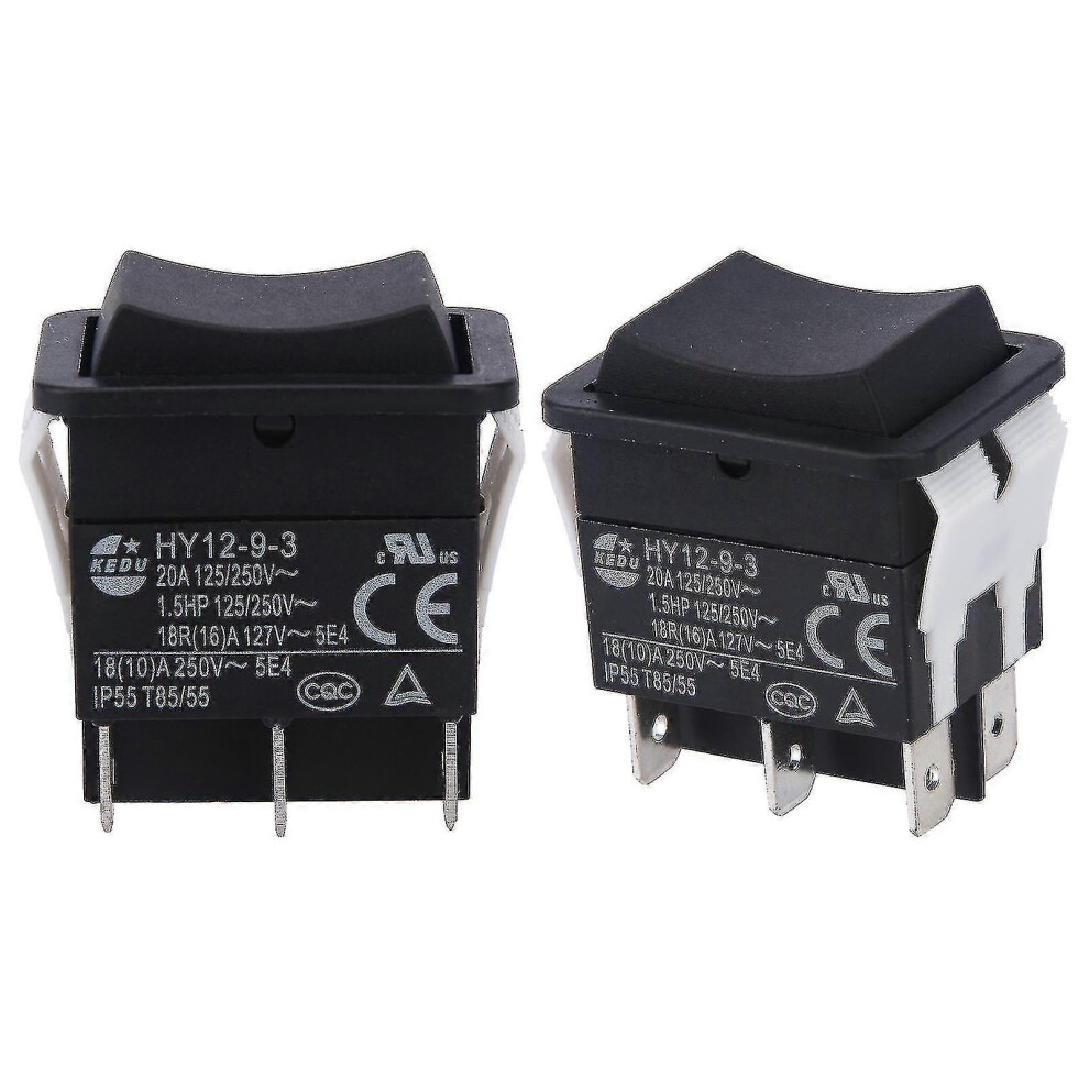(2Pcs) Hy12-9-3 Easy Install Boat Industrial Abs Push Button On Off Rocker Switch Arc 5778930868230