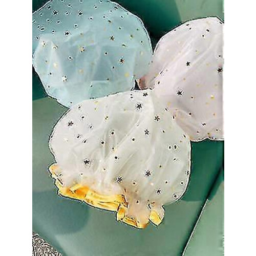 2 Piece Waterproof Blue Shower Cap Thickened Waterproof Lampblack Cap 2