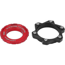 (red) Centerlock To 6 Bolt Fitting Adapter, Bike Hub Center Lock Conversion Adapter Lockring Aluminium Alloy Axle Hub Adapter For Thru Axle Hub