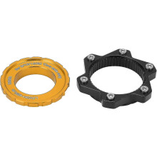(golden) Centerlock To 6 Bolt Fitting Adapter, Bike Hub Center Lock Conversion Adapter Lockring Aluminium Alloy Axle Hub Adapter For Thru Axle Hub