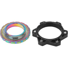 (Dazzling colors) Centerlock To 6 Bolt Fitting Adapter, Bike Hub Center Lock Conversion Adapter Lockring Aluminium Alloy Axle Hub Adapter For Thru Axle Hub