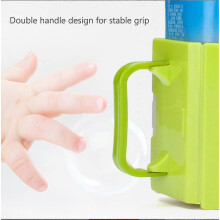 Carton Milk Cup Holder, Drink Milk Pouch Box Adjustable Baby Holder Cup for Drinking Training [green]
