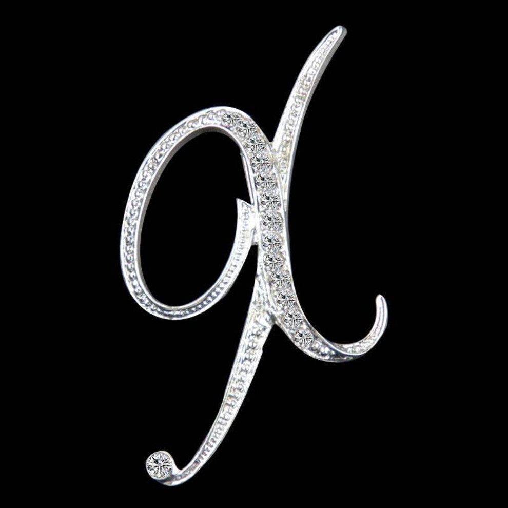 (X) Gifts Rhinestone Letter Crystal Pins Jewelry Letter Alphabetical English Brooch Brooches