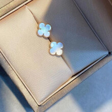 (white) Premium Temperament Four-Leaf Clover Earrings Light Luxury Simple Daily With Anti-Allergy Valentine Gift