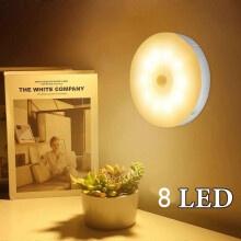 (Cold White, One size) 2PCS PIR Motion Sensor LED Night Light USB Rechargeable Night Lamp For Kitchen Cabinet Wardrobe Lamp Staircase Wireless Closet Light