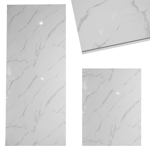 (Carrara Marble Gloss, 1) PVC Wall Panel for Bathroom, Kitchen ...