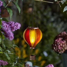 Solar Hot Air Balloon Flame Effect Hanging Lantern LED 44cm 1080281